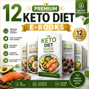 12 Premium Keto Diet E-Books Bundle – Keto Diet Guides, Low Carb Recipes & Meal Planning PDFs