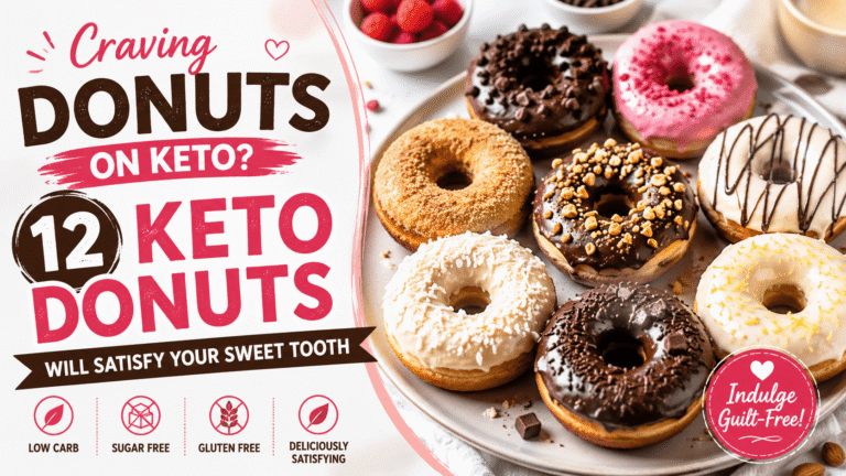 12 homemade keto donuts in different flavors