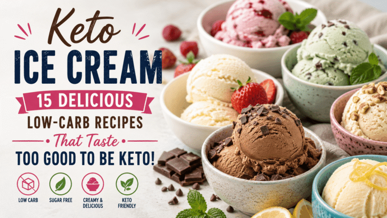 Keto ice cream with assorted low-carb flavors