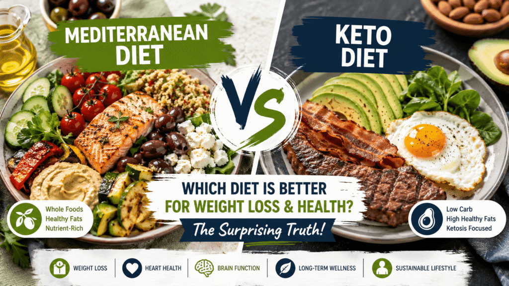 Mediterranean diet vs keto comparison for weight loss and health