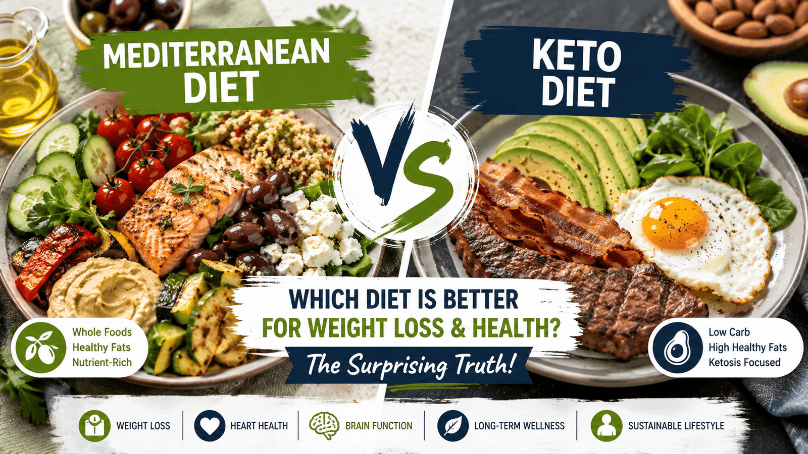Mediterranean diet vs keto comparison for weight loss and health
