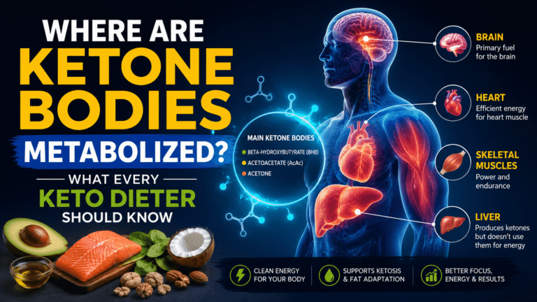 where are ketone bodies metabolized in the brain heart muscles and kidneys
